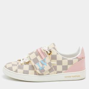 Louis Vuitton Grey/Pink Damier Azur Summer Trunks  Sneakers Size 36.5