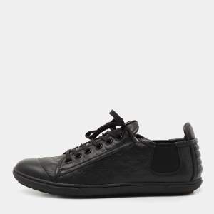 Louis Vuitton Black Monogram Embossed Leather Toucan Sneakers Size 39.5