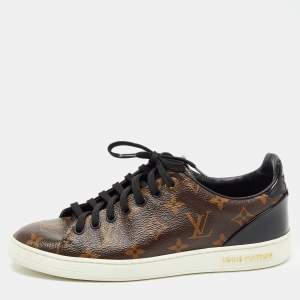 Louis Vuitton Brown Canvas Frontrow Low Top  Sneakers Size 38