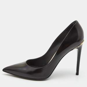 Pre Owned Louis Vuitton Black Leather Eyeline Pointed Toe Pumps Size 40