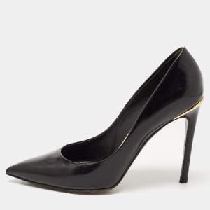 Pre Owned Louis Vuitton Black Leather Eyeline Pumps Size 38