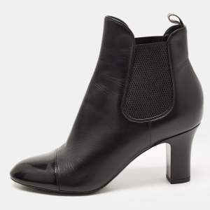 Pre Owned Louis Vuitton Brown Leather Rodeo Queen Ankle Booties Size 37.5