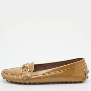 Louis Vuitton Beige Leather Oxford Loafers Size 37