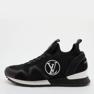 Louis Vuitton Black Mesh and Leather Mesh Run Away Sneakers Size 36