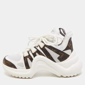 Louis Vuitton White Nylon and Leather Archlight Low Top Sneakers Size 36