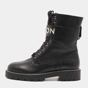 Louis Vuitton Black Leather Wonderland Ranger Ankle Length Combat Boots Size 40