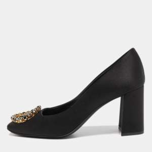 Louis Vuitton Black Satin Madeleine Pumps Size 37.5