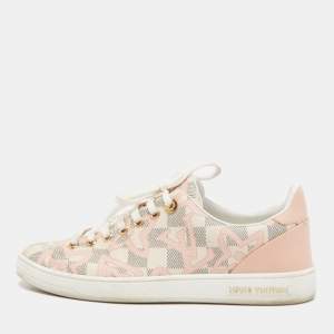 Louis Vuitton Rose Ballerine Damier Azur Tahitienne Bora Bora Sneakers Size 37