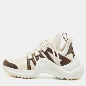 Louis Vuitton White/Monogram Canvas and Leather Archlight Sneakers Size 37