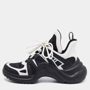Louis Vuitton Black/White Mesh and Leather Archlight Sneakers Size 39.5