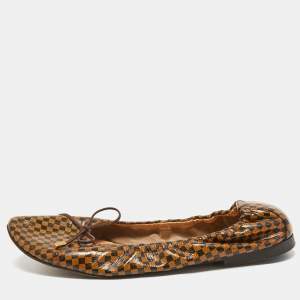 Louis Vuitton Brown Coated Canvas, Ballet Flats Size 37