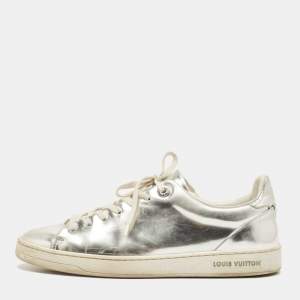 Louis Vuitton Silver Leather Frontrow Sneakers Size 38.5