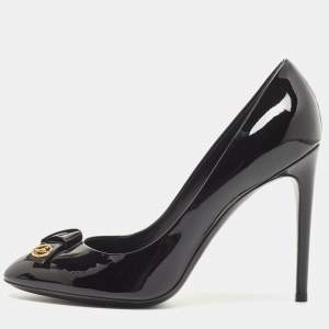 Pre Owned Louis Vuitton Black Patent Leather Fiance Pumps Size 40