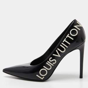 Pre Owned Louis Vuitton Black Leather Call Back Pointed Toe Pumps Size 39