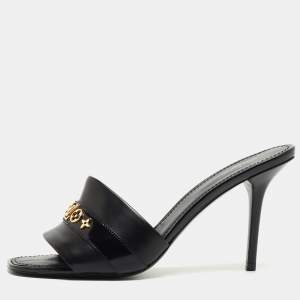 Louis Vuitton Black Leather Slide Sandals Size 41