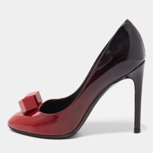 Louis Vuitton Red/Black Ombre Patent Leather Dice Pumps Size 35.5