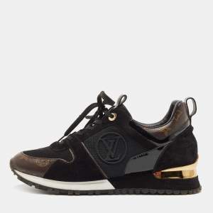 Louis Vuitton Brown/Black Canvas and Suede Run Away Sneakers Size 38.5