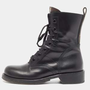 Louis Vuitton Brown/Black Monogram Canvas and Leather Ranger Boots Size 38.5