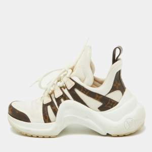 Louis Vuitton White Mesh and Nylon Archlight Sneakers Size 36