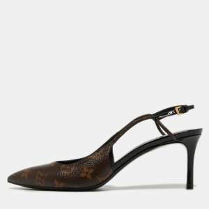 Louis Vuitton Brown Monogram Canvas Chérie Pointed Toe Pumps Size 40