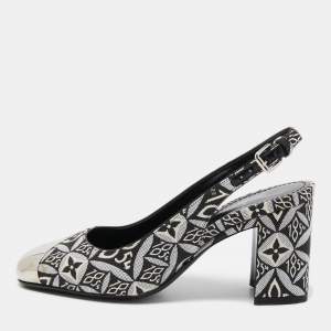Louis Vuitton Monochrome 1854 Monogram Canvas Slingback Pumps Size 36
