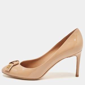 Louis Vuitton Beige Patent Fiance Pumps Size 37.5