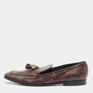Louis Vuitton Brown Monogram Canvas Society Loafers Size 40