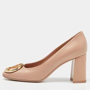 Louis Vuitton Beige Patent Leather Madeleine Square Toe Pumps Size 37
