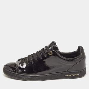 Louis Vuitton Black Patent and Leather Frontrow Sneakers Size 41