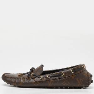 Pre Owned Louis Vuitton Monogram Canvas Gloria Flat Loafers Size 39