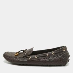 Louis Vuitton Brown Leather Gloria  Loafers Size 38.5