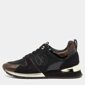 Louis Vuitton Brown Monogram Canvas and Suede Run Away Sneakers Size 39