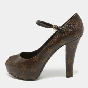 Louis Vuitton Monogram Canvas Fetish Vanity Platform Pumps 37.5