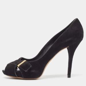 Louis Vuitton Black Suede Passy Pumps Size 39