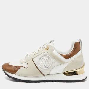 Louis Vuitton Off White Mesh, Suede and Monogram Canvas Run Away Sneakers Size 38.5