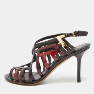 Louis Vuitton Multicolor Patent Strappy Sandals Size 37