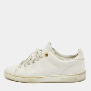 Louis Vuitton White Leather Frontrow Sneakers Size 37.5