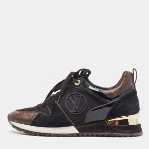 Louis Vuitton Brown/Black Monogram Coated Canvas and Mesh Run Away Low Top Sneakers Size 39