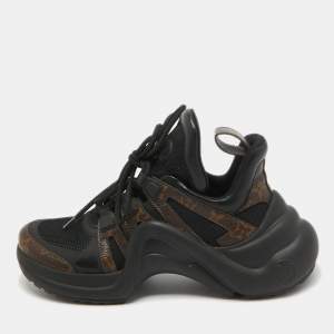 Louis Vuitton Brown/Black Monogram Coated Canvas Archlight Low Top Sneakers 38