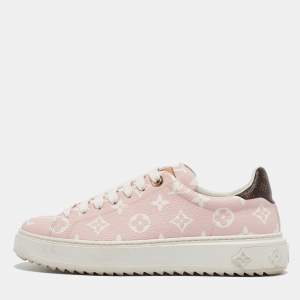 Louis Vuitton Pink Monogram Giant Canvas Time Out Sneakers Size 39