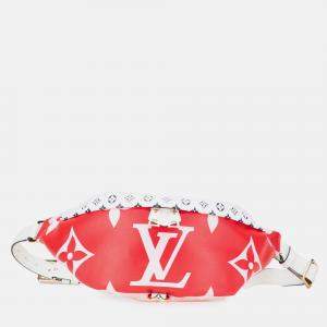 Pre Owned Louis Vuitton Red Monogram Giant Bumbag