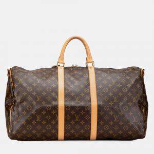 Pre Owned Louis Vuitton Monogram Keepall Bandouliere 55