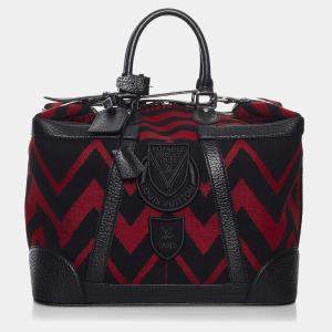 Pre Owned Louis Vuitton Black/Red Wool Grimaud Vail Blanket Bag