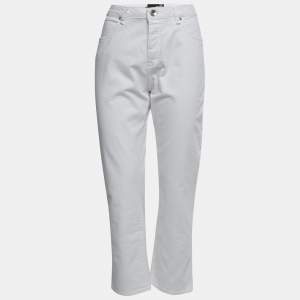 Love Moschino White Denim Straight Fit Jeans M/Waist: 32"