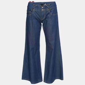 Love Moschino Blue Denim Wide Leg Jeans M