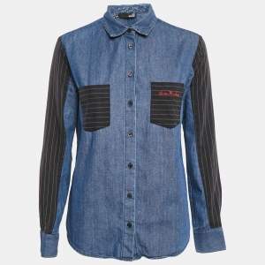 Love Moschino Blue Denim Button Front Long Sleeve S