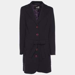 Pre Owned Love Moschino Dark Purple Bow Coats M