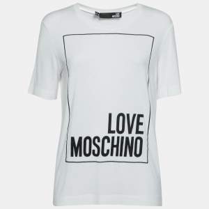 Love Moschino White Printed Crew Neck T-Shirt M
