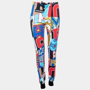 Love Moschino Multicolor Printed Cotton Drawstring Track Pants M