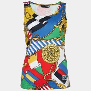 Love Moschino Multicolor Nautical Print Jersey Tank Top M